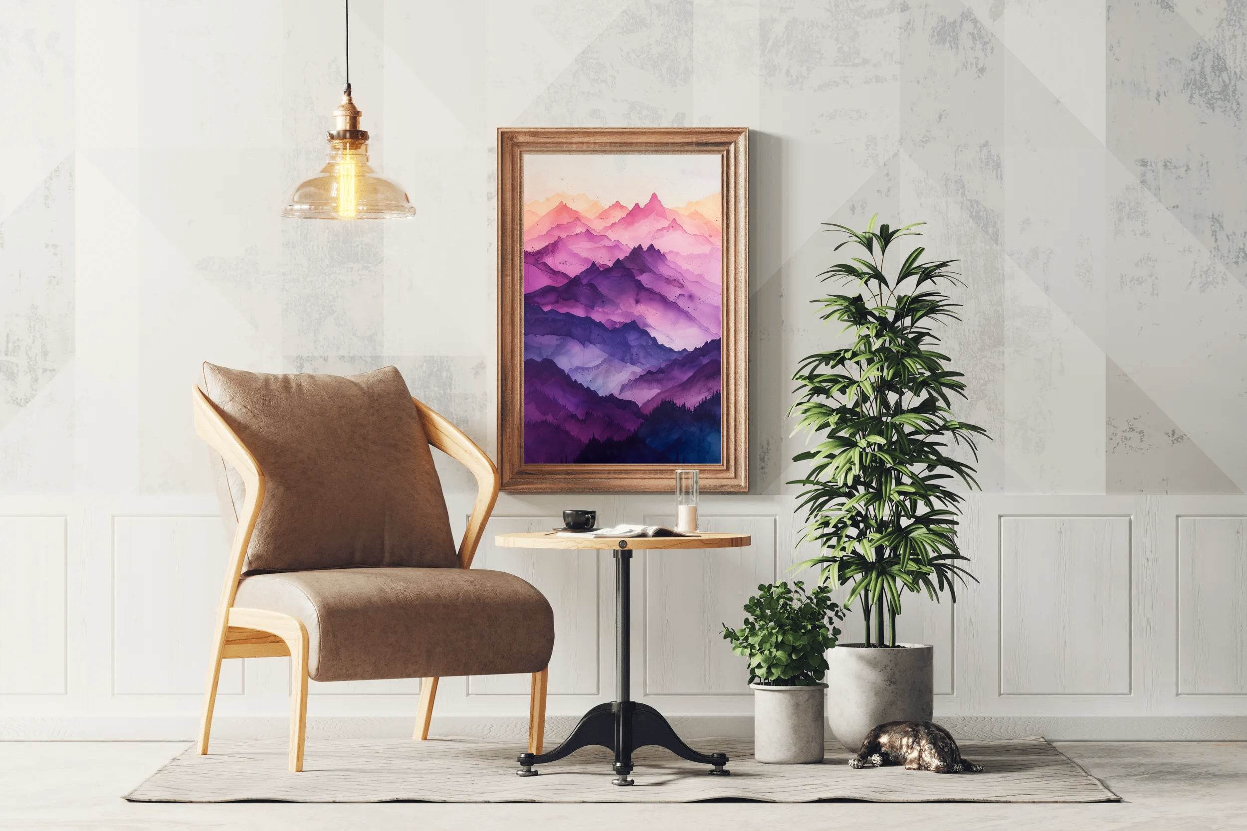 Colorfull Watercolor Mountain Wall Art - beink online art store