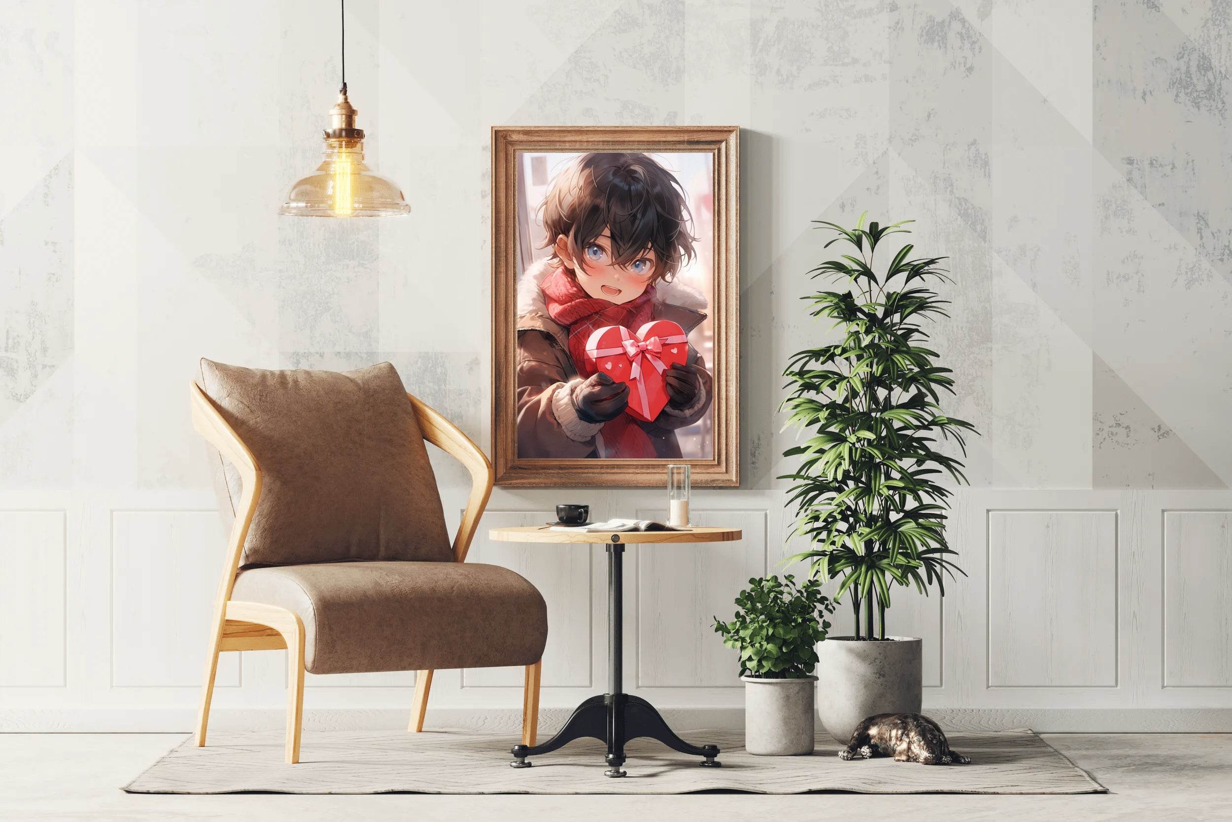 Anime Style Celebrating Valentines Day Anime Wall Art - beink online art store