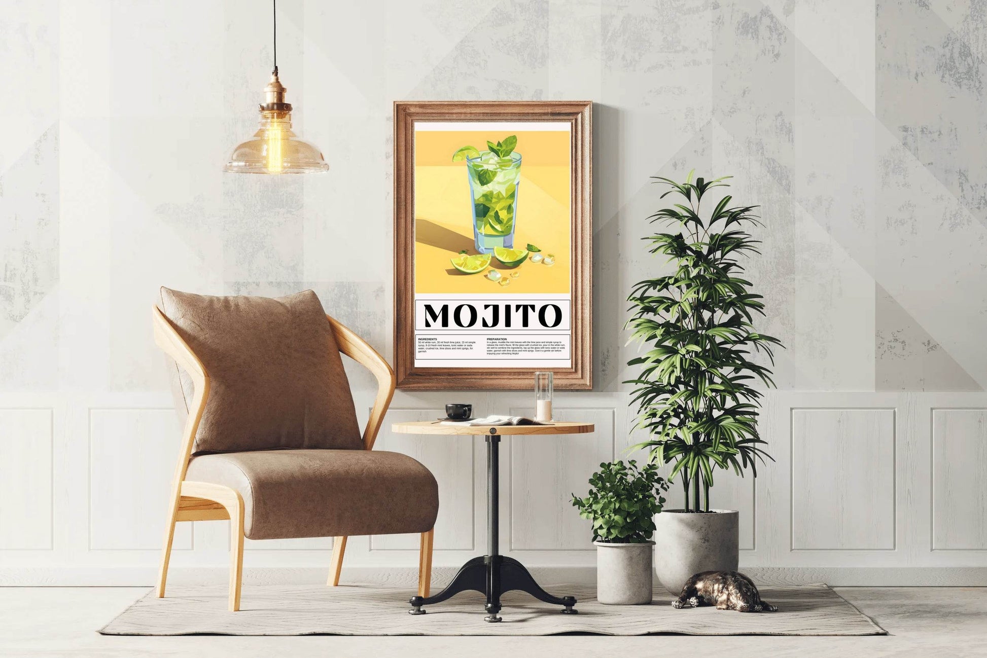 Glass of Mojito Cocktail Wall Art - beink online art store