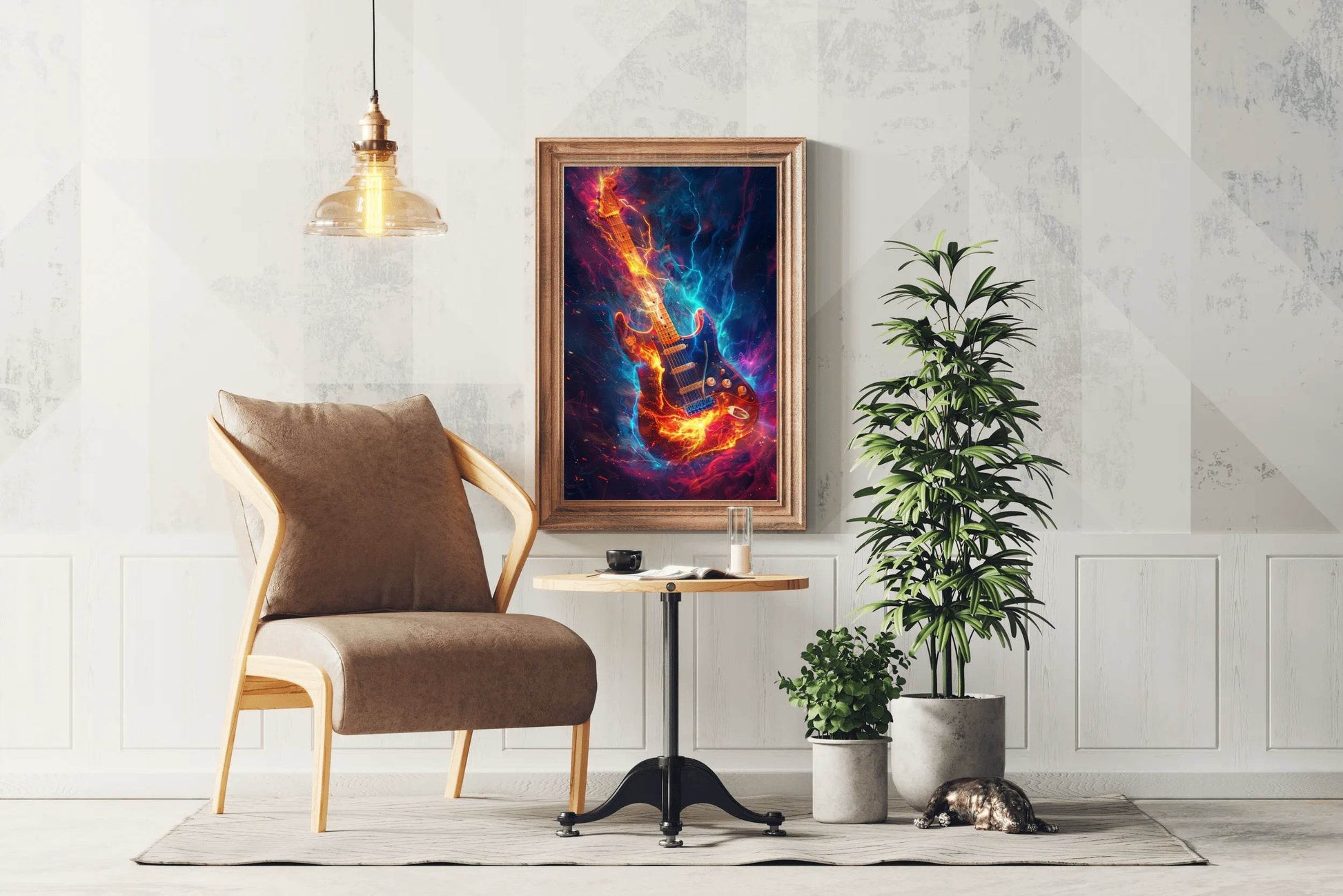 Water And Fire Electronic Guitar Wall Art - beink online art store
