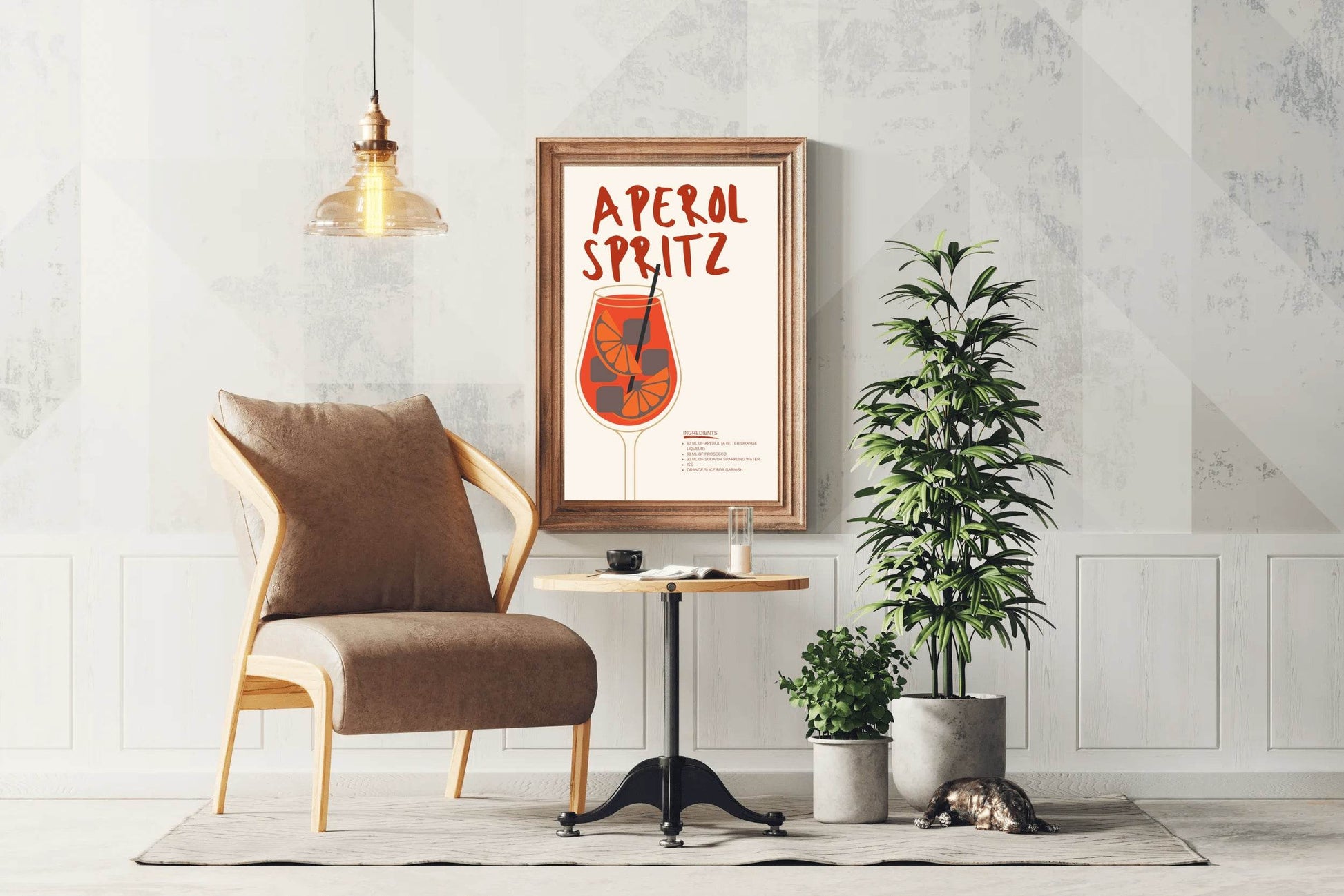 Orange Cocktail Wall Art - beink online art store