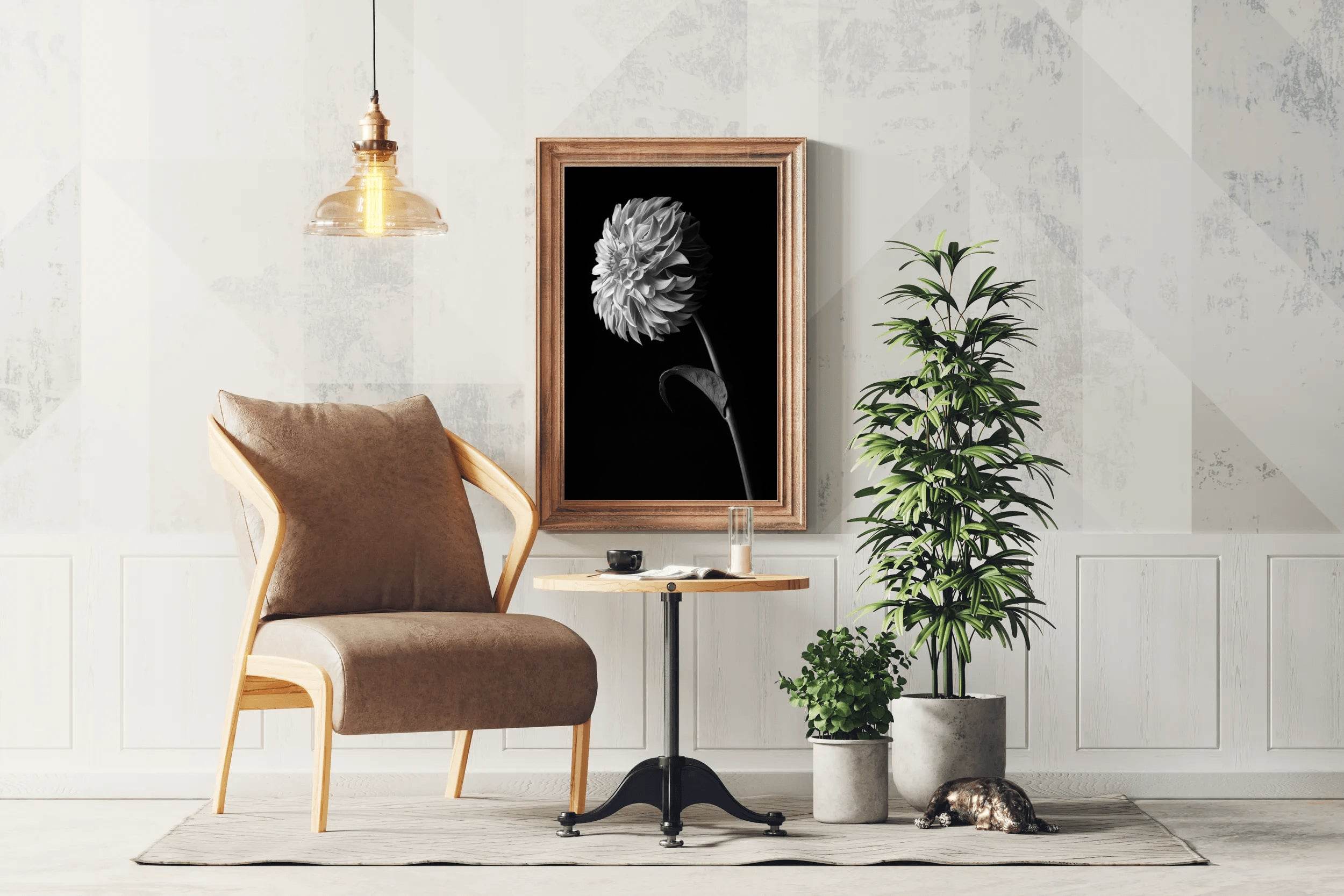 Dahlia Black & White Wall Art - beink online art store
