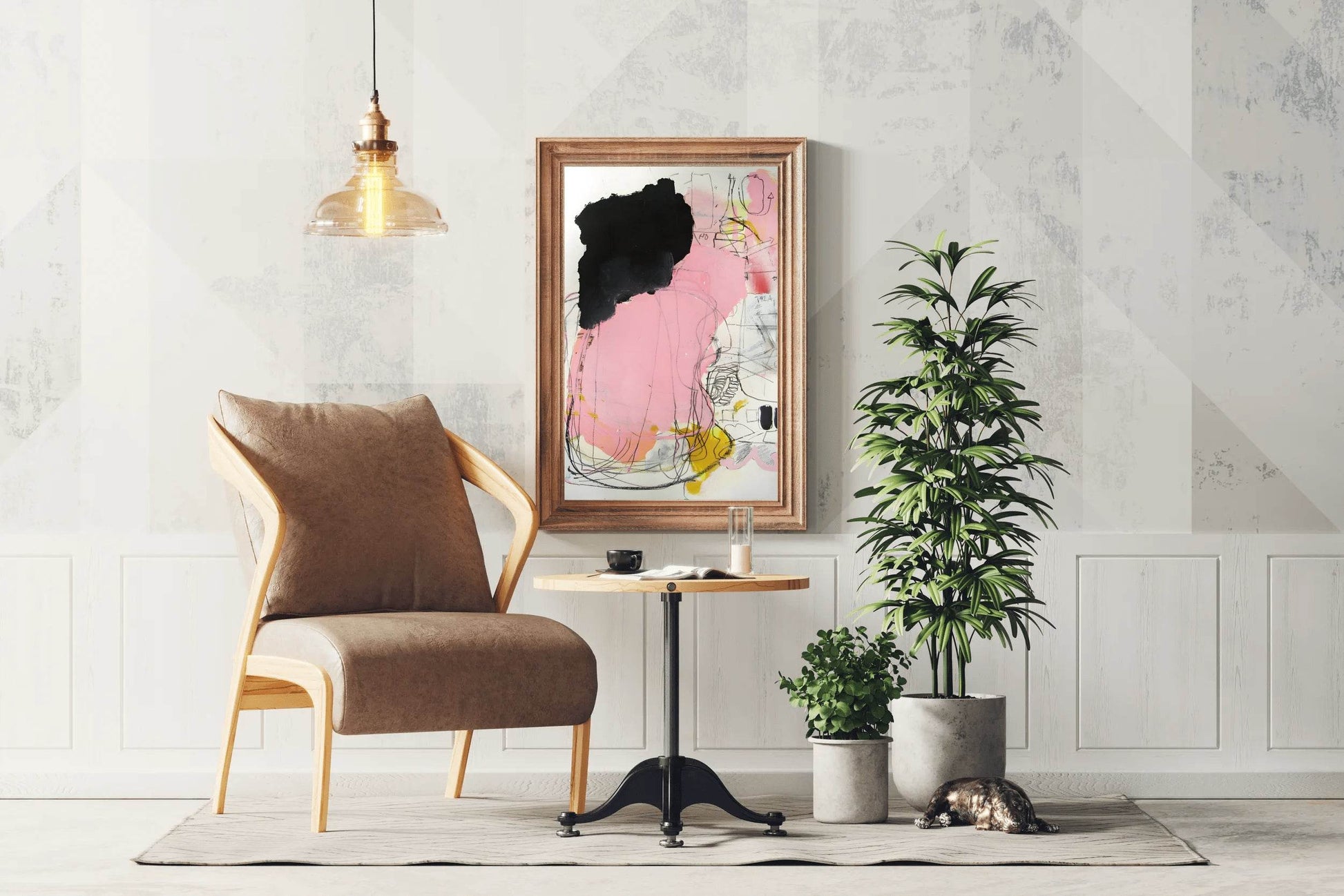 Pink and Black Chaos Modern Wall Art - beink online art store