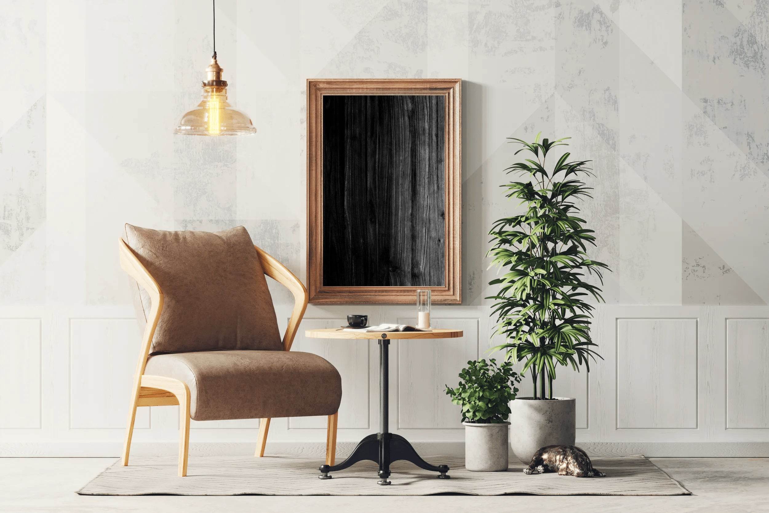 Wood Textured Black & White Wall Art - beink online art store