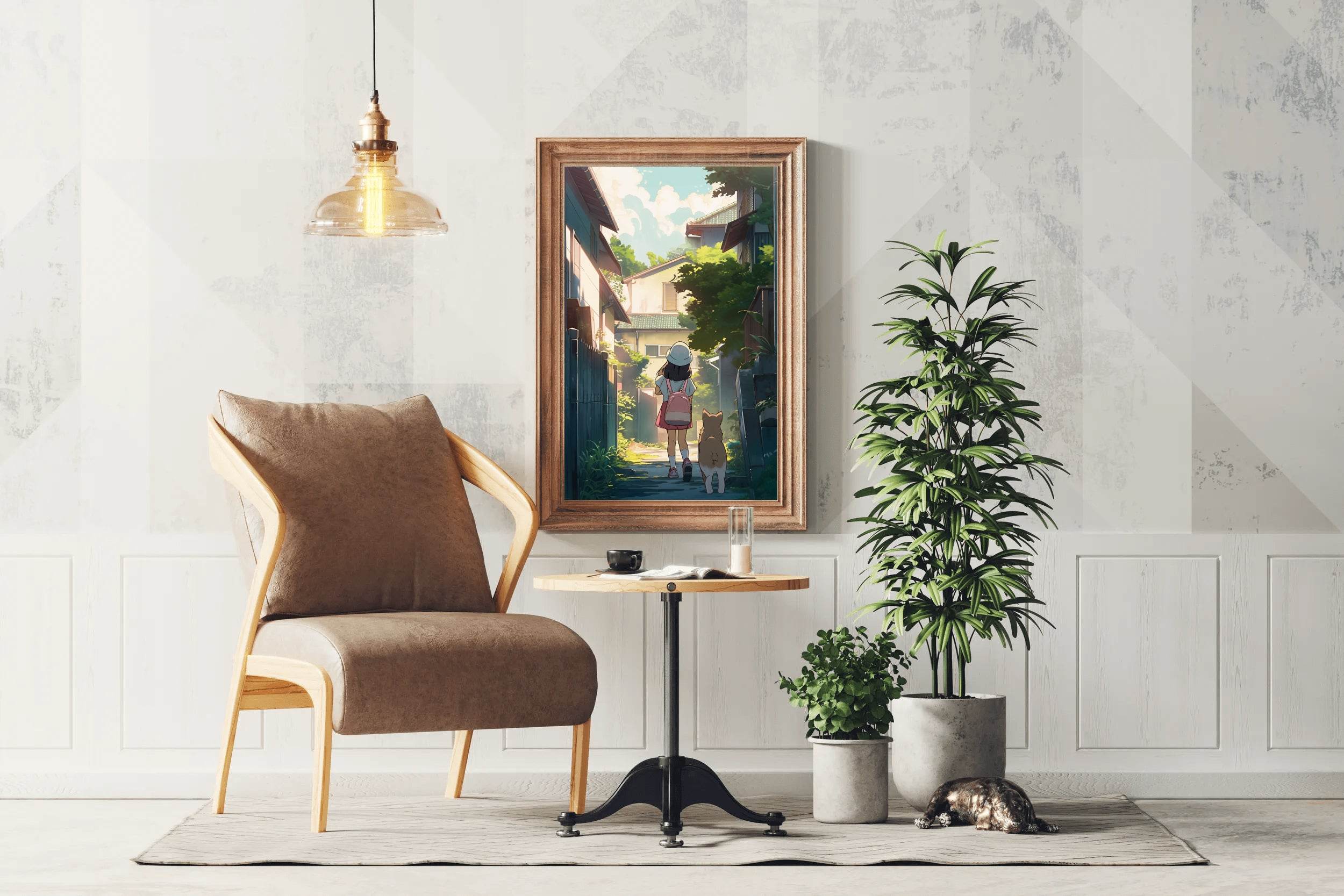 Lifestyle Scene With People In Anime Style Wall Art - beink online art store