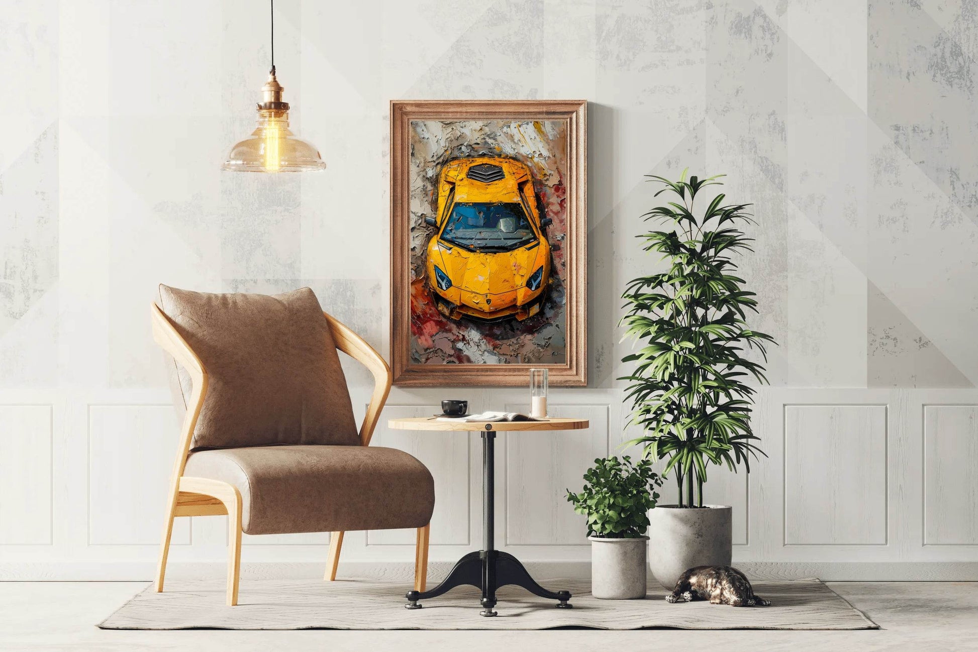 Yellow Lamborghini Wall Art - beink online art store
