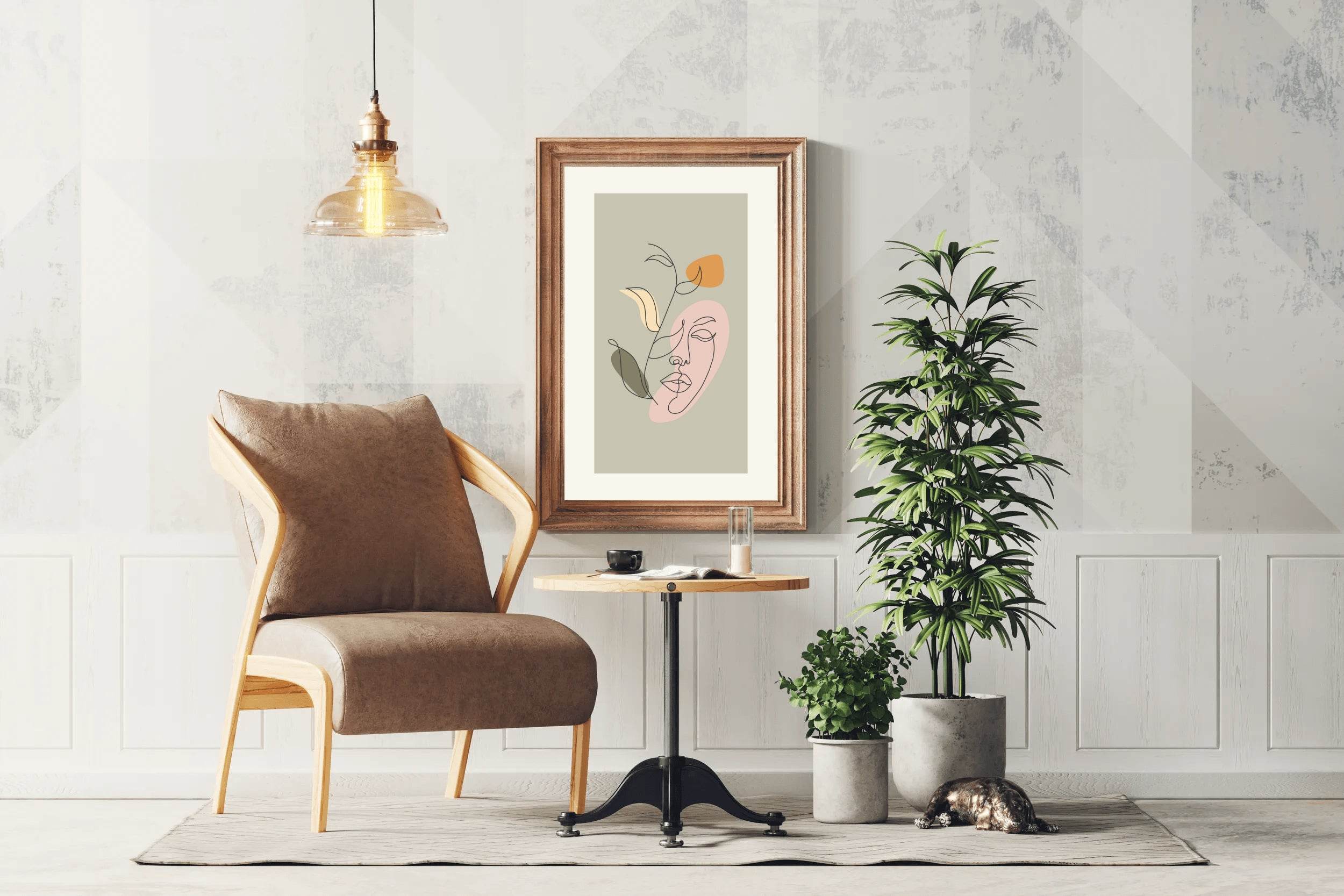Flower Design With Face Wall Art - beink online art store