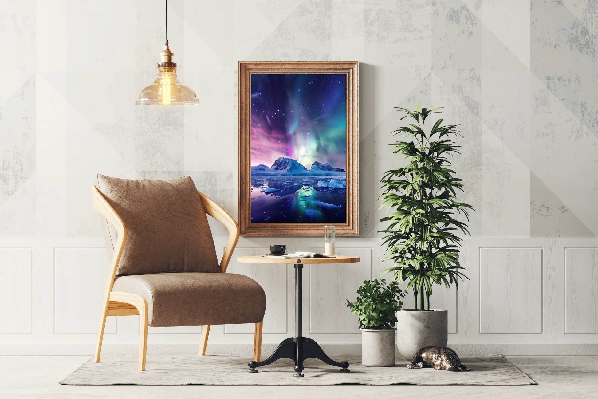 Aurora Australis Over Antarctic Landscape Wall Art - beink online art store
