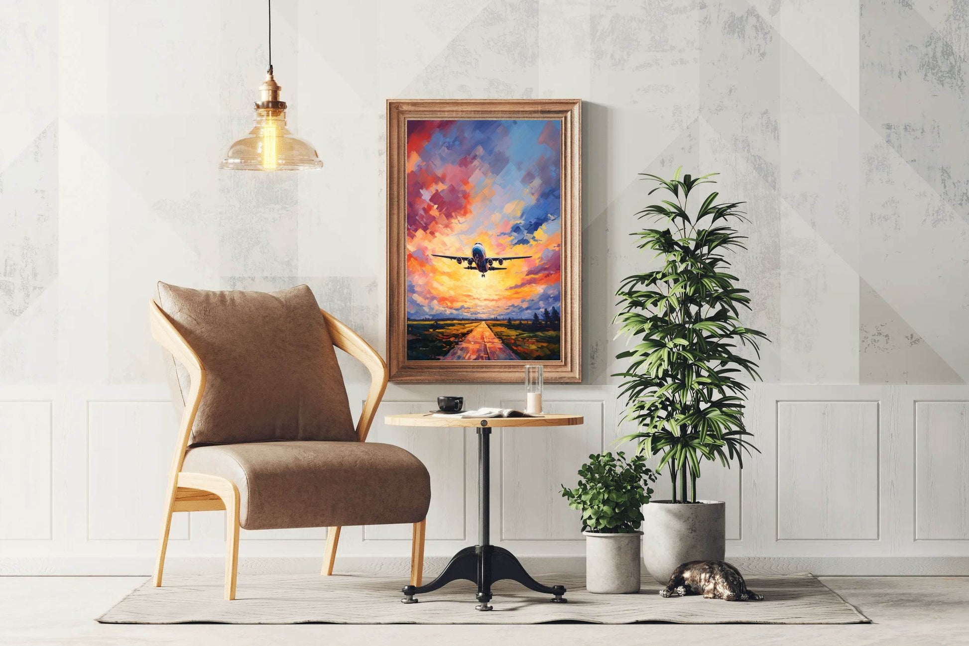 Drawing Of Airplane Takeoff Wall Art - beink online art store
