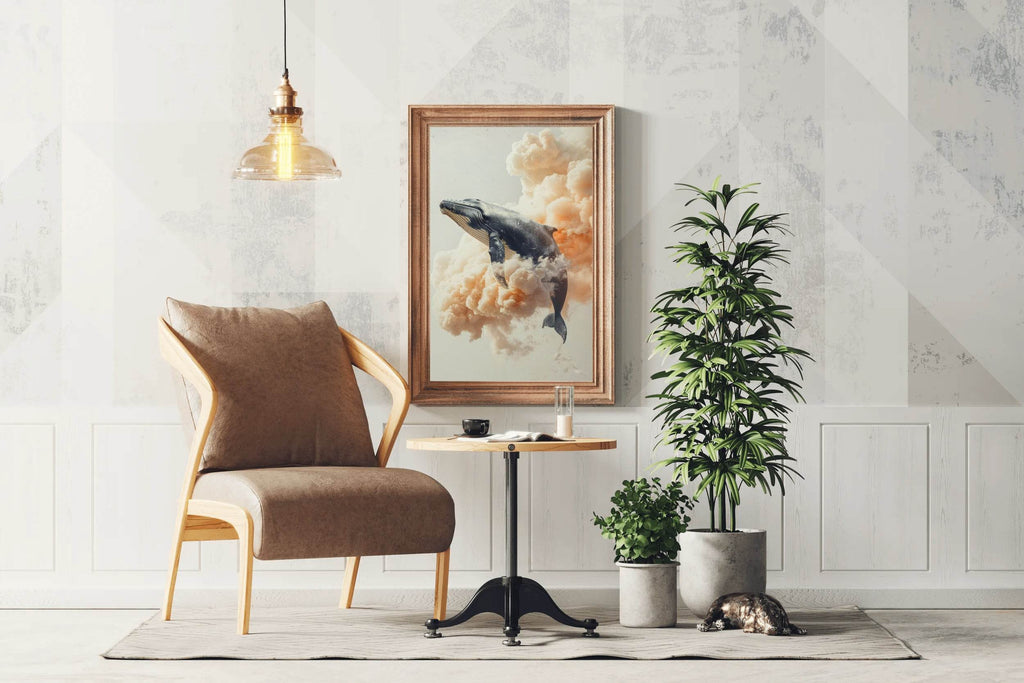 Fantasy Whale in the Sky Animal Wall Art - beink online art store