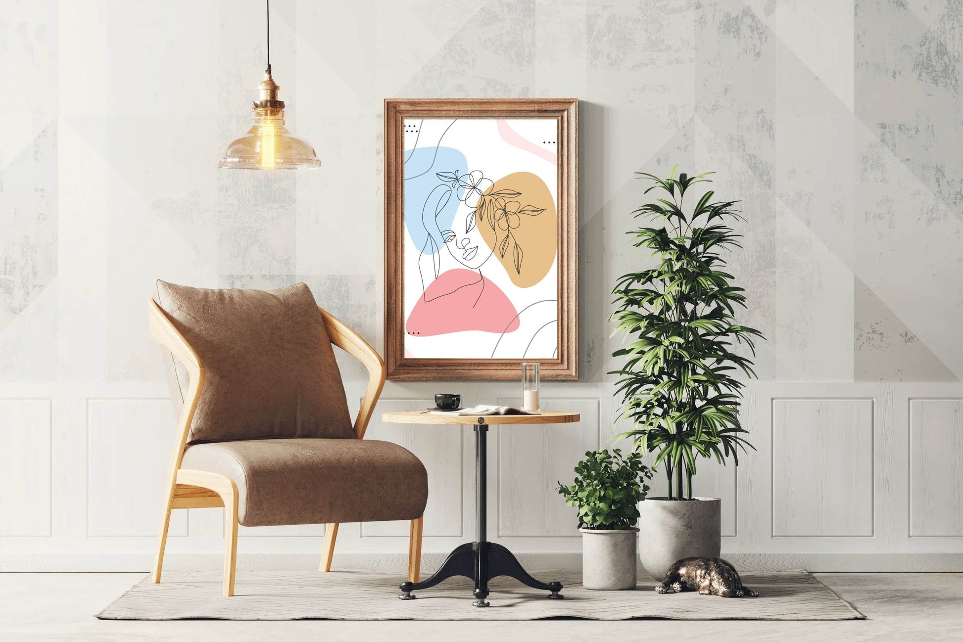 Beautiful Woman's Head Flower Wall Art - beink online art store
