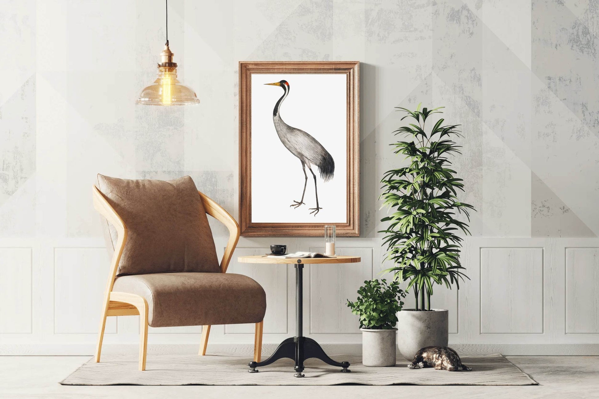Vintage Style Common Crane Wall Art - beink online art store