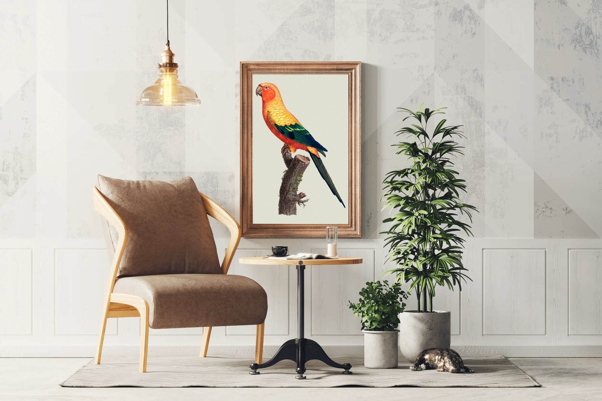 Painting of Sun Conure Parrot Wall Art - beink online art store