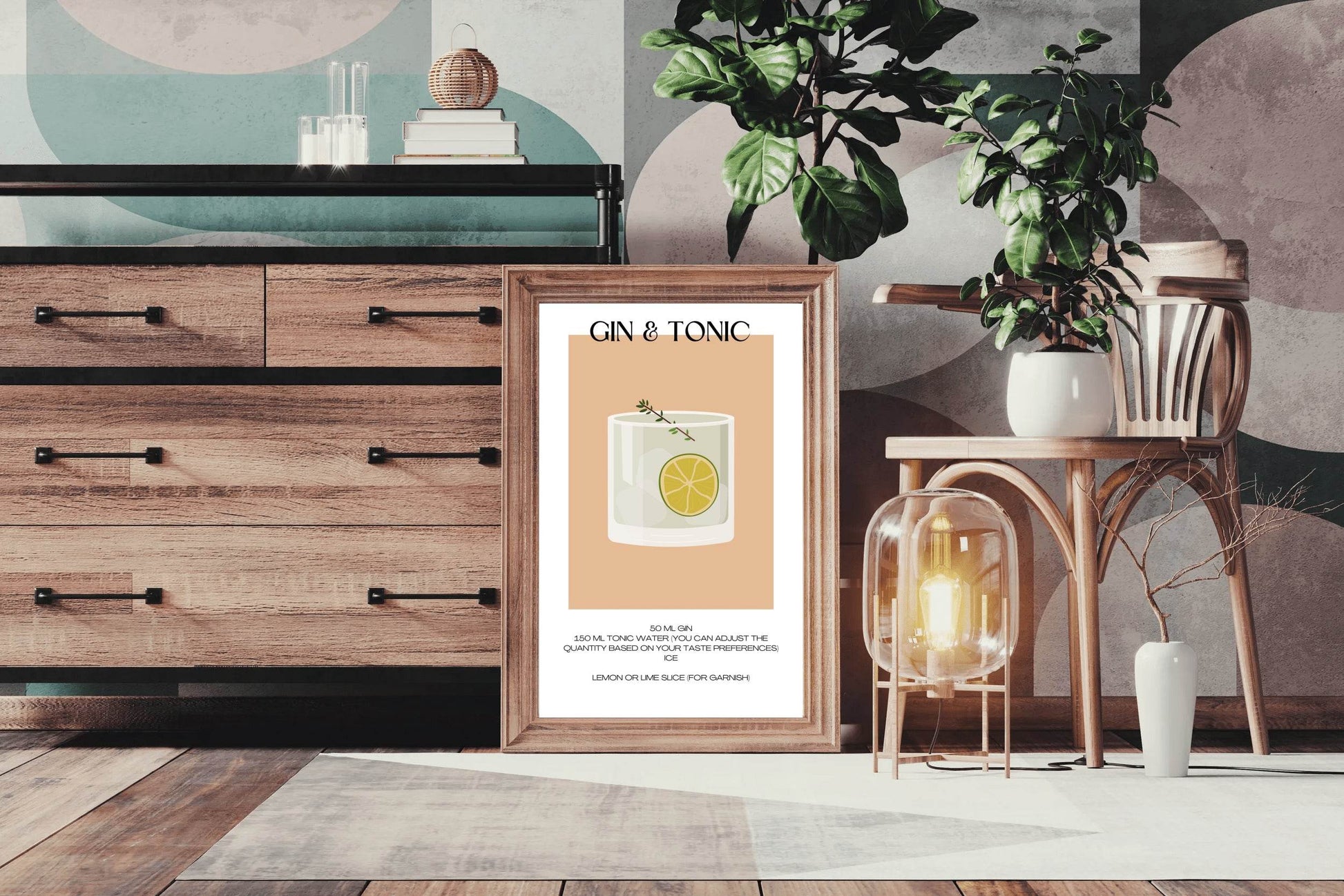 Gin And Tonic Cocktail With Lime Wall Art - beink online art store