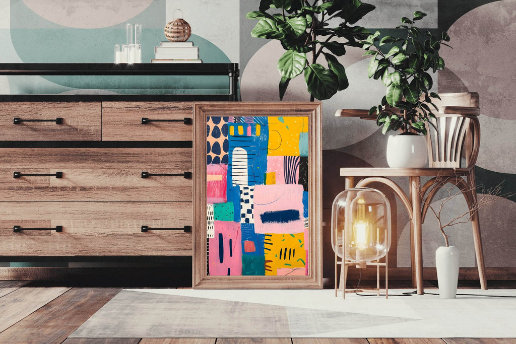 Colorful Abstract Paint Patches Digital Art - beink online art store