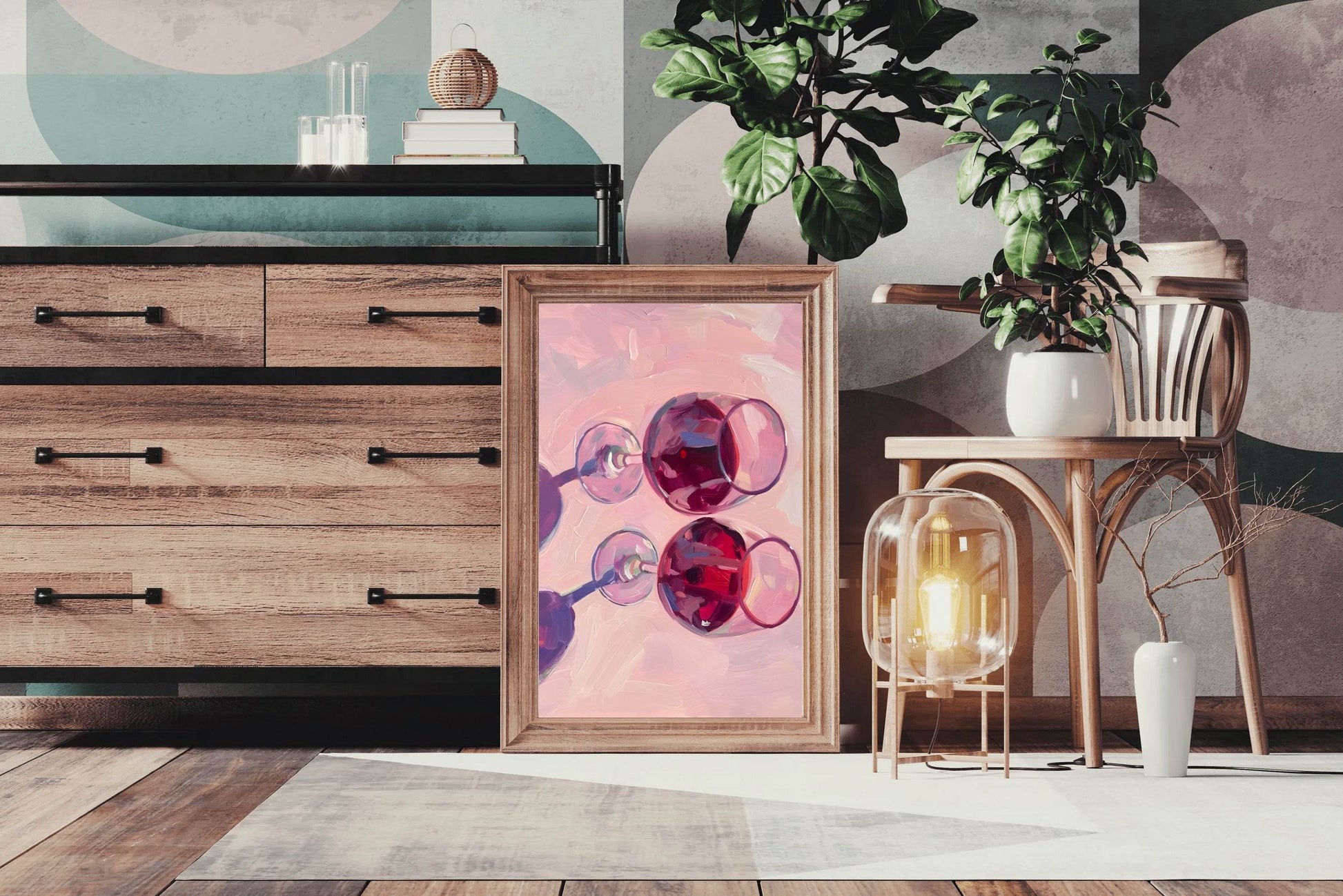 Glasses of Red Wine Wall Art - beink online art store