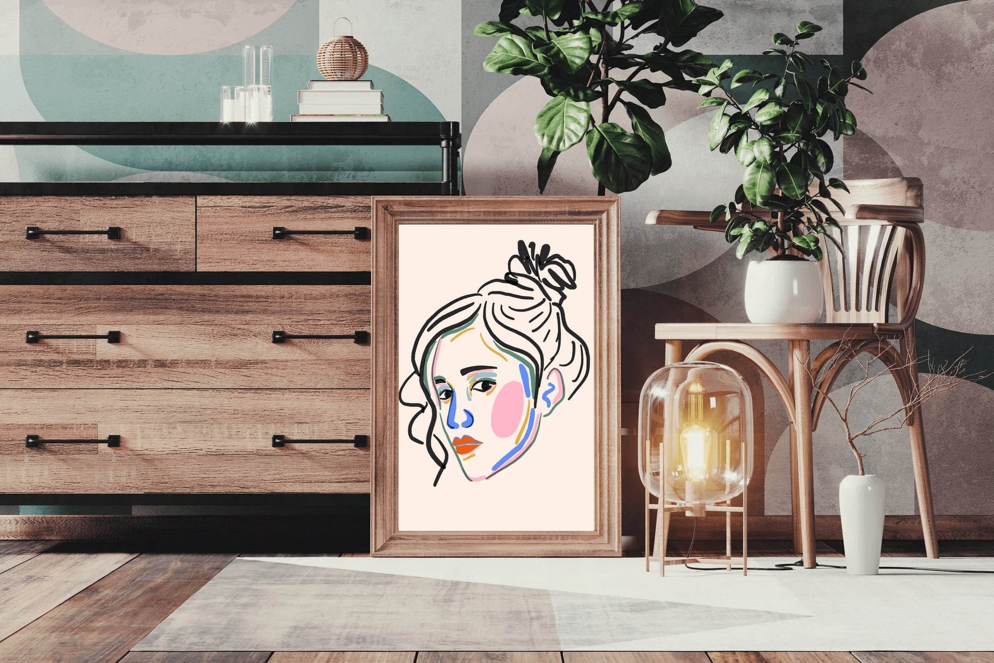 Colorful Portrait of A Woman Wall Art - beink online art store