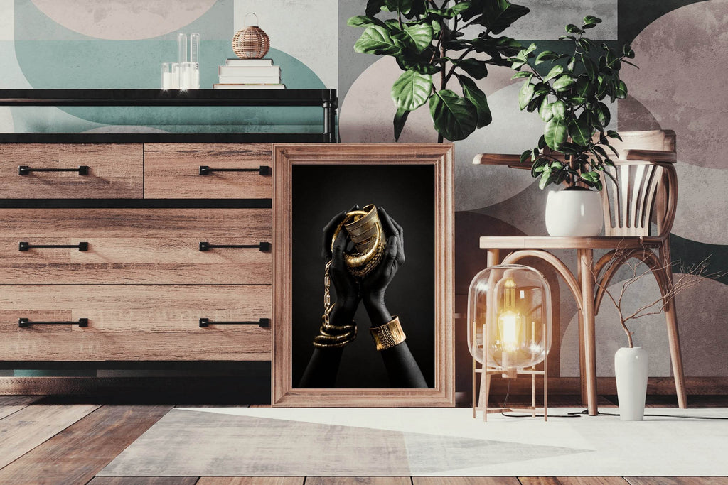 Black Hands Full of Gold Wall Art - beink online art store