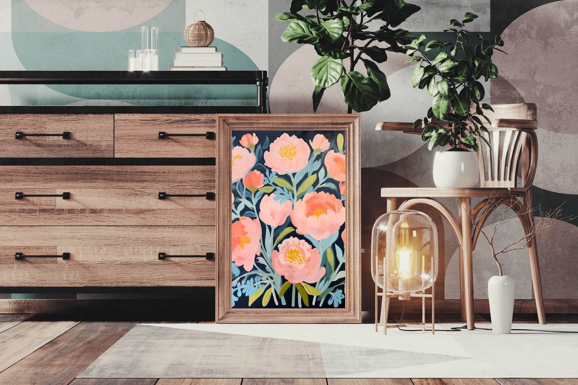 Drawing of Floral Pattern Wall Art - beink online art store