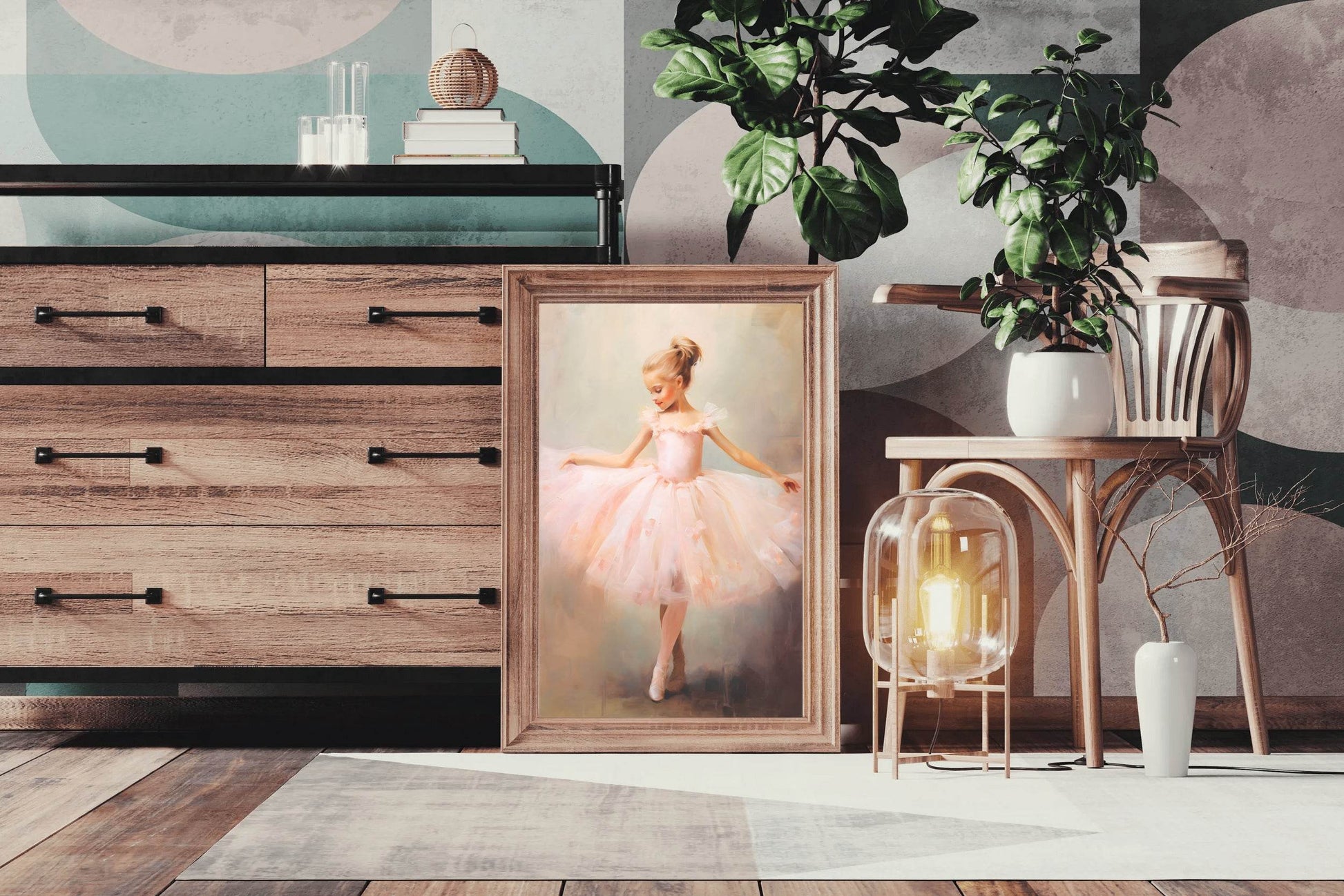 Watercolor Brushed Painting of Dancing Girl - beink online art store