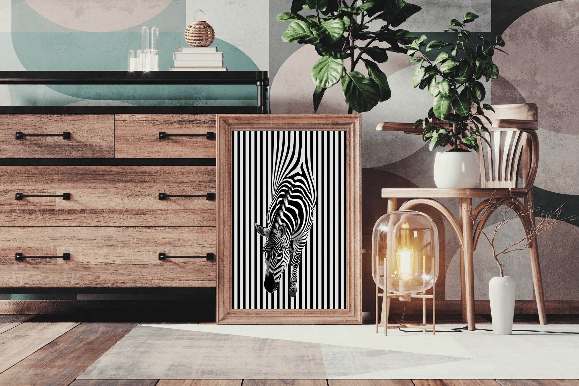Zebra 3D Painting Wallpaper - beink online art store