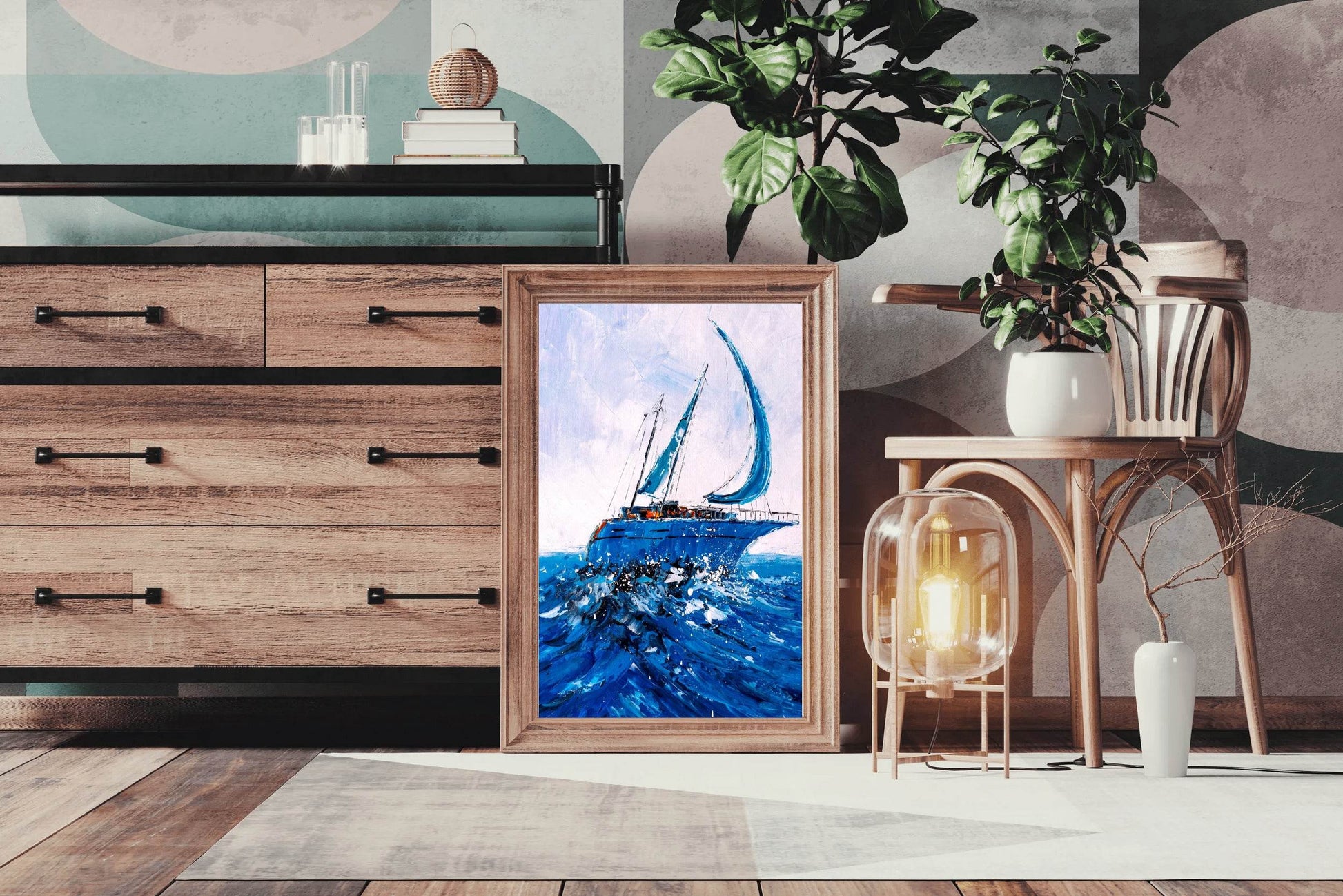Sailing Ship in A Storm Wall Art - beink online art store