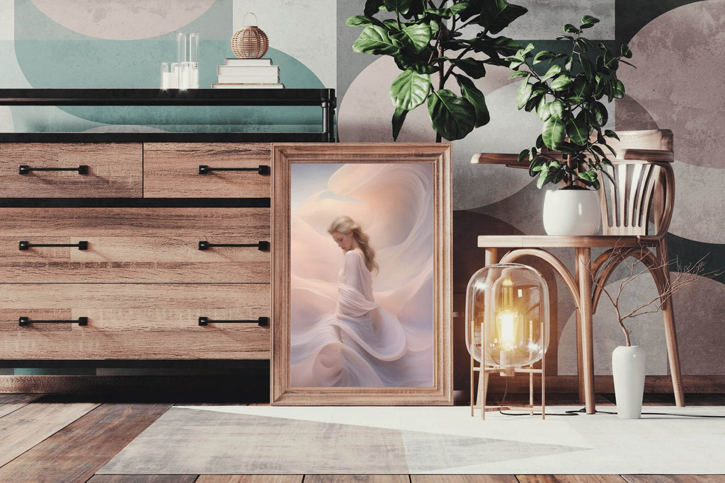 White Lace Silk Skirt And Shawl Wall Art - beink online art store