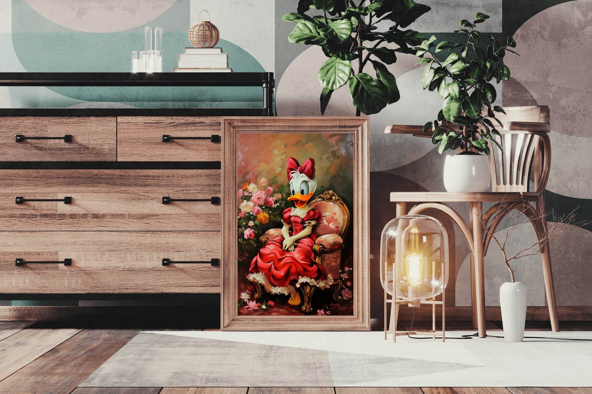 Painting of Daisy Duck Premium Wall Art - beink online art store