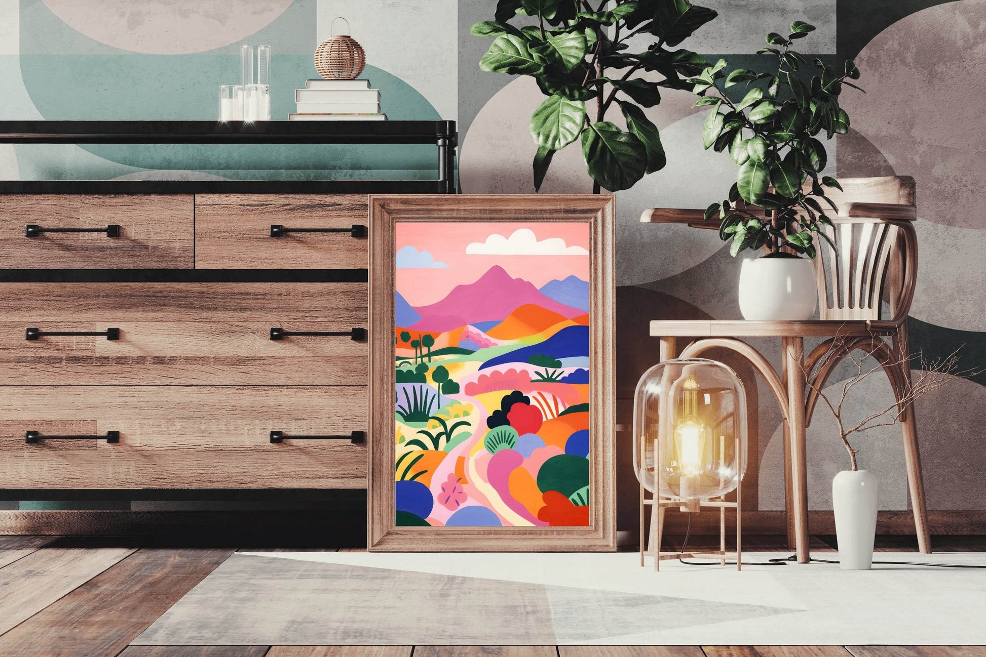 Beautiful Mountain Path Painting Art - beink online art store