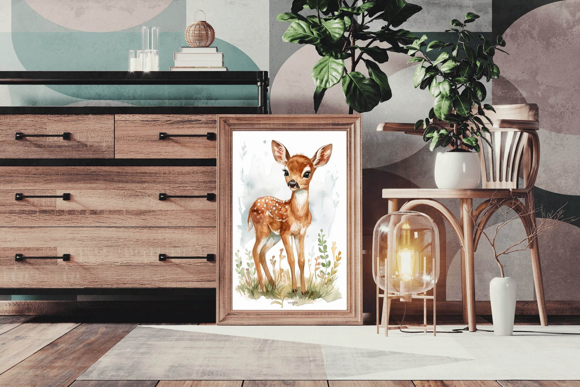 Painting of Watercolor Deer - beink online art store