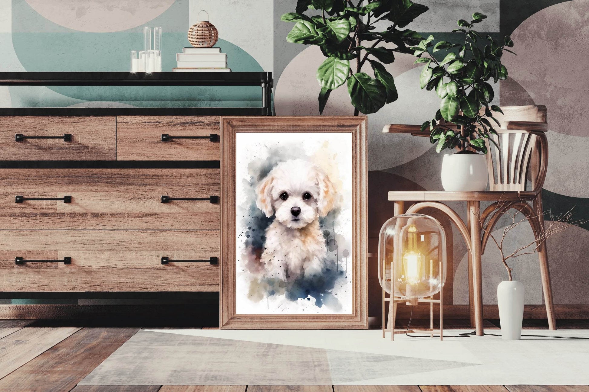Watercolor Painting of Bichon Frise - beink online art store