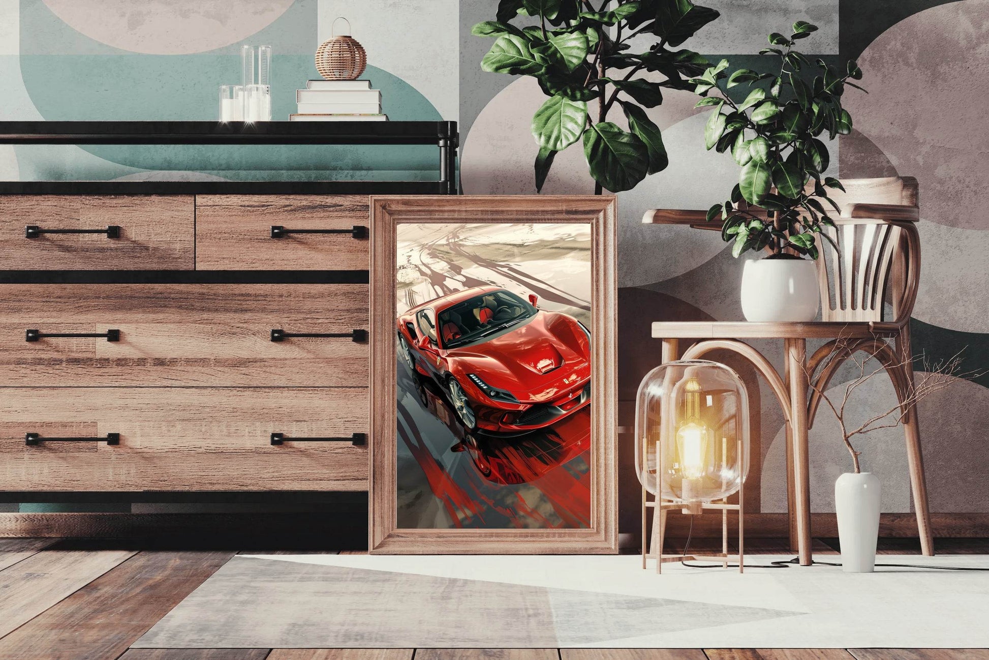 Ferrari F8 Full Red Wall Art - beink online art store