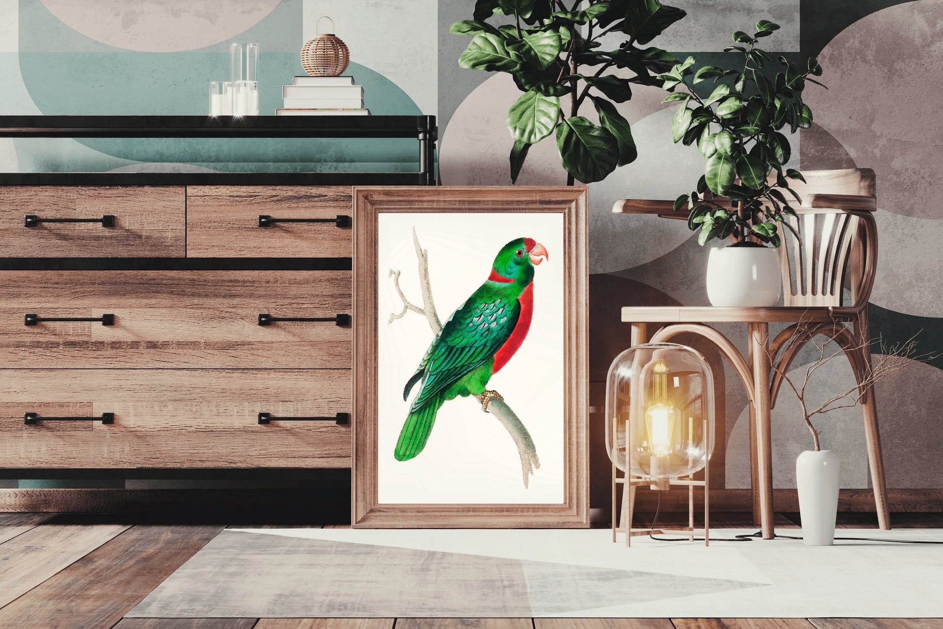 Watorcolor Painting of Green Parrot Wall Art - beink online art store