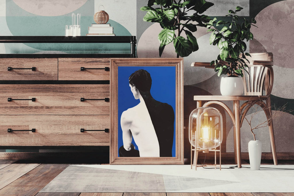 Black And White Painting Back Of Person Wall Art - beink online art store