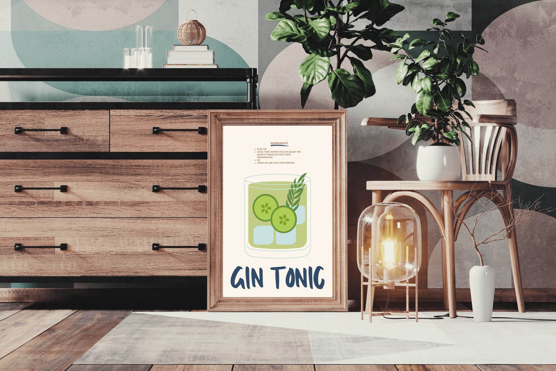 Gin and Tonic Cocktail Wall Art - beink online art store