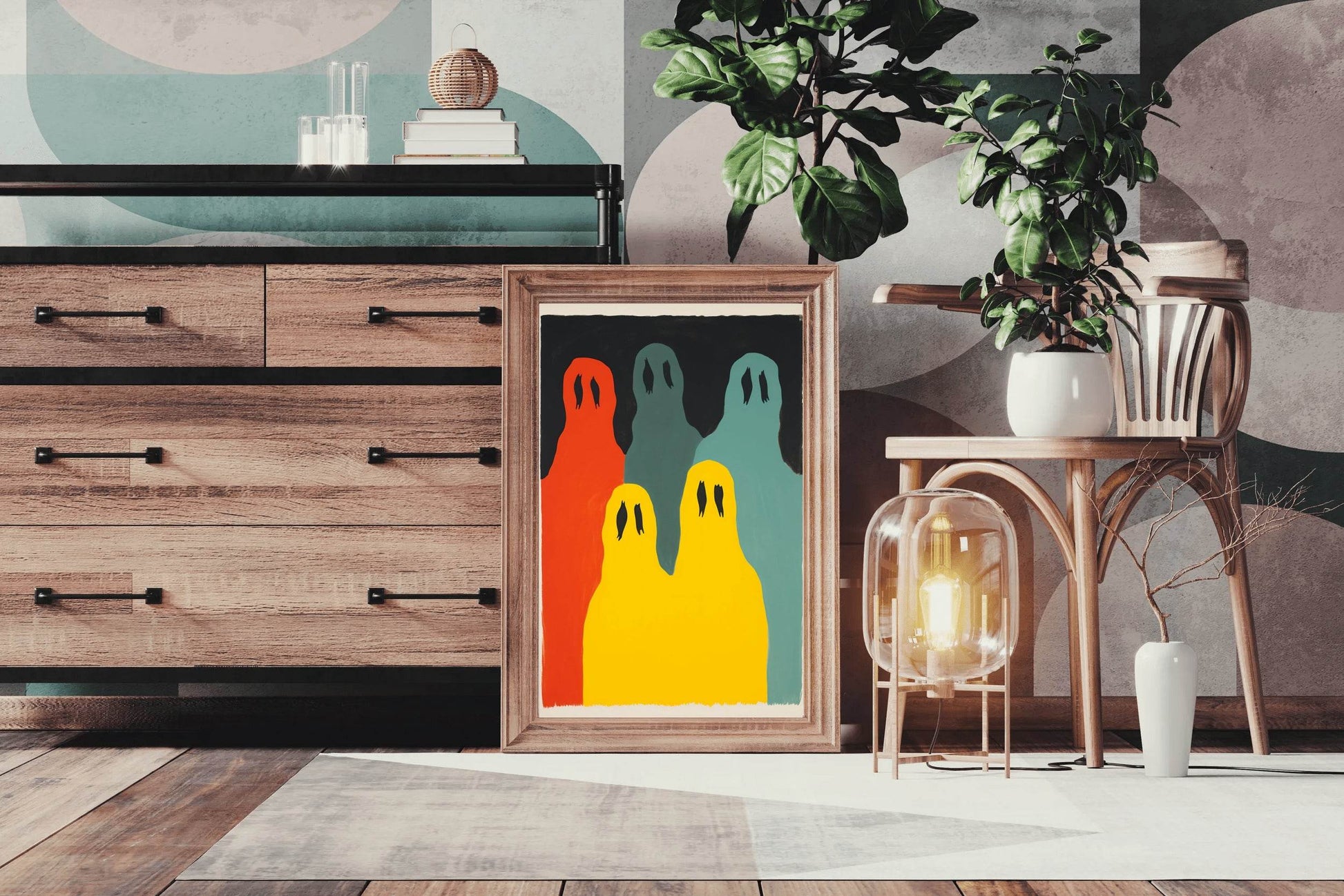 Ghostly Gathering - Haunting Appearance of the Figures Wall Art - beink online art store