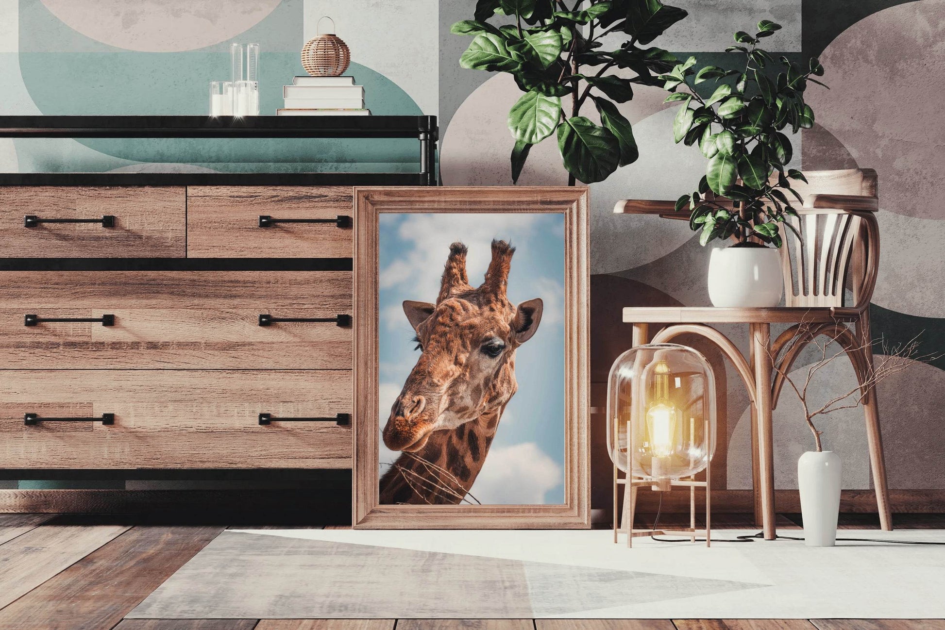 Face of Giraffe Animal Wall Art - beink online art store