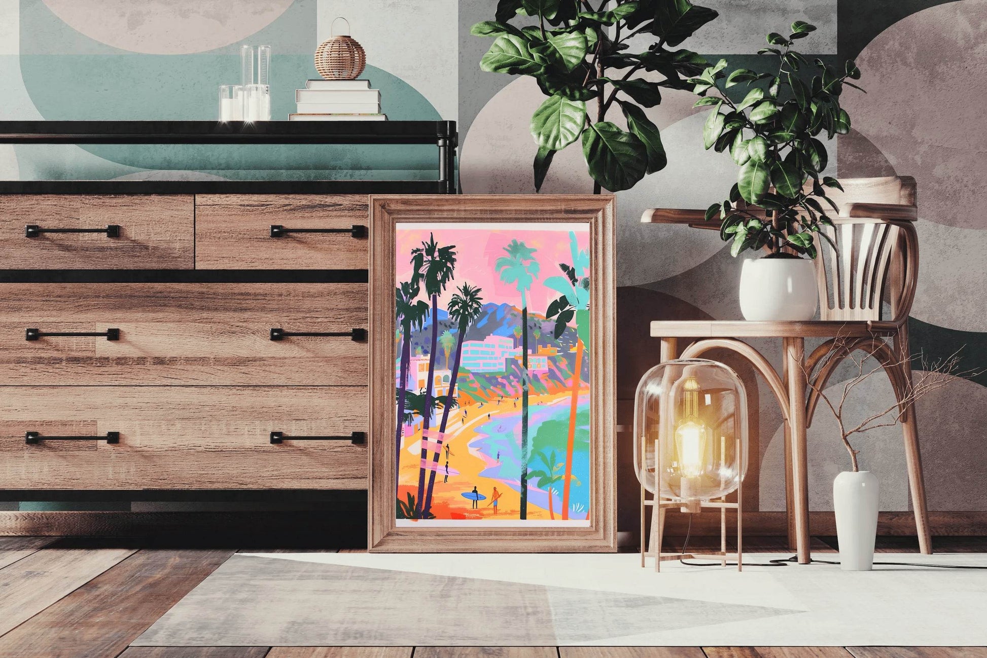 Painting Palm Tree On The Beach Wall Art - beink online art store