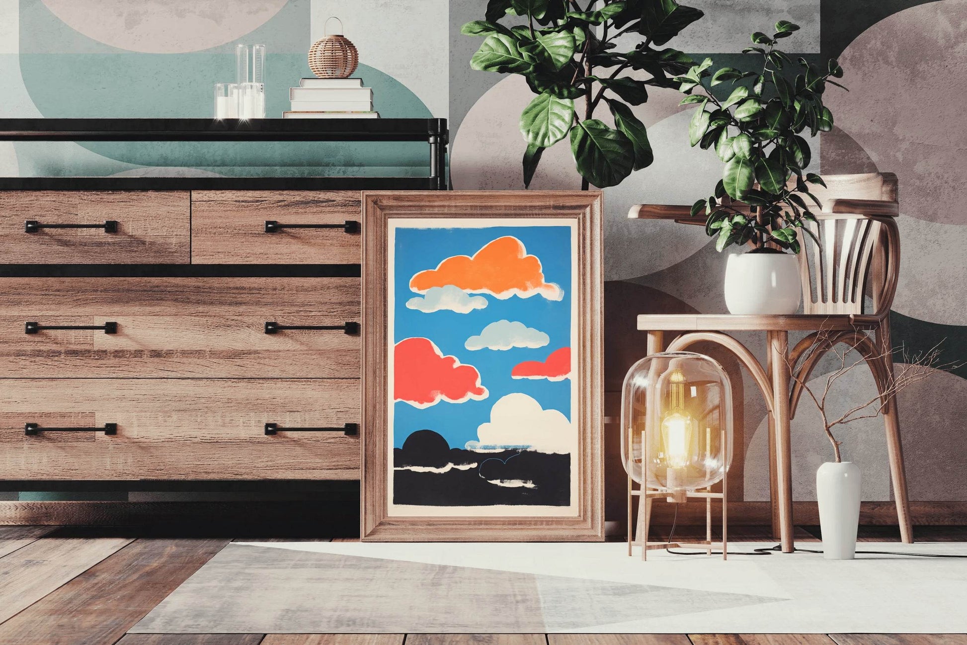Colorful Clouds Painting Wall Art - beink online art store