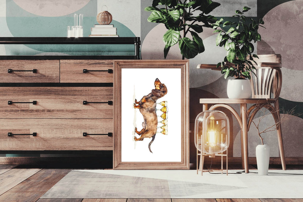 Dog Design Wine Table Wall Art - beink online art store