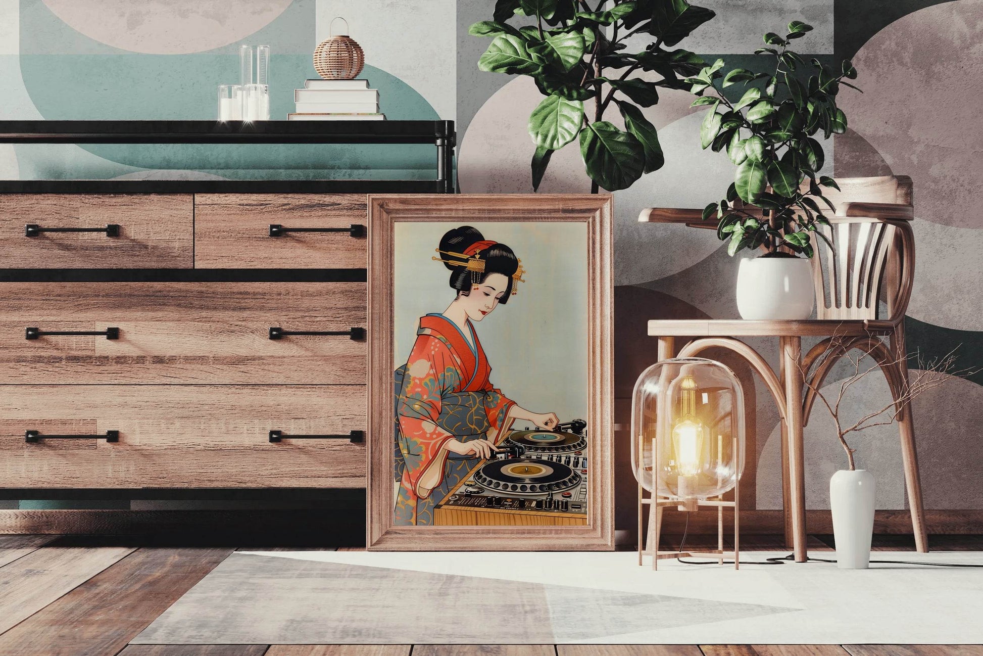 Japanese Dj Geisha Ramen Wall Art - beink online art store