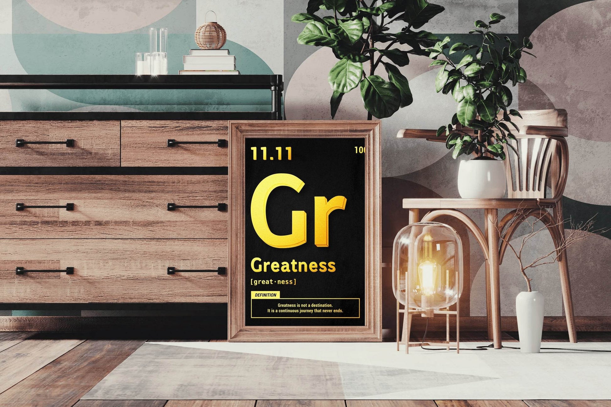 11.11 Greatness Motivational Gold Wall Art - beink online art store