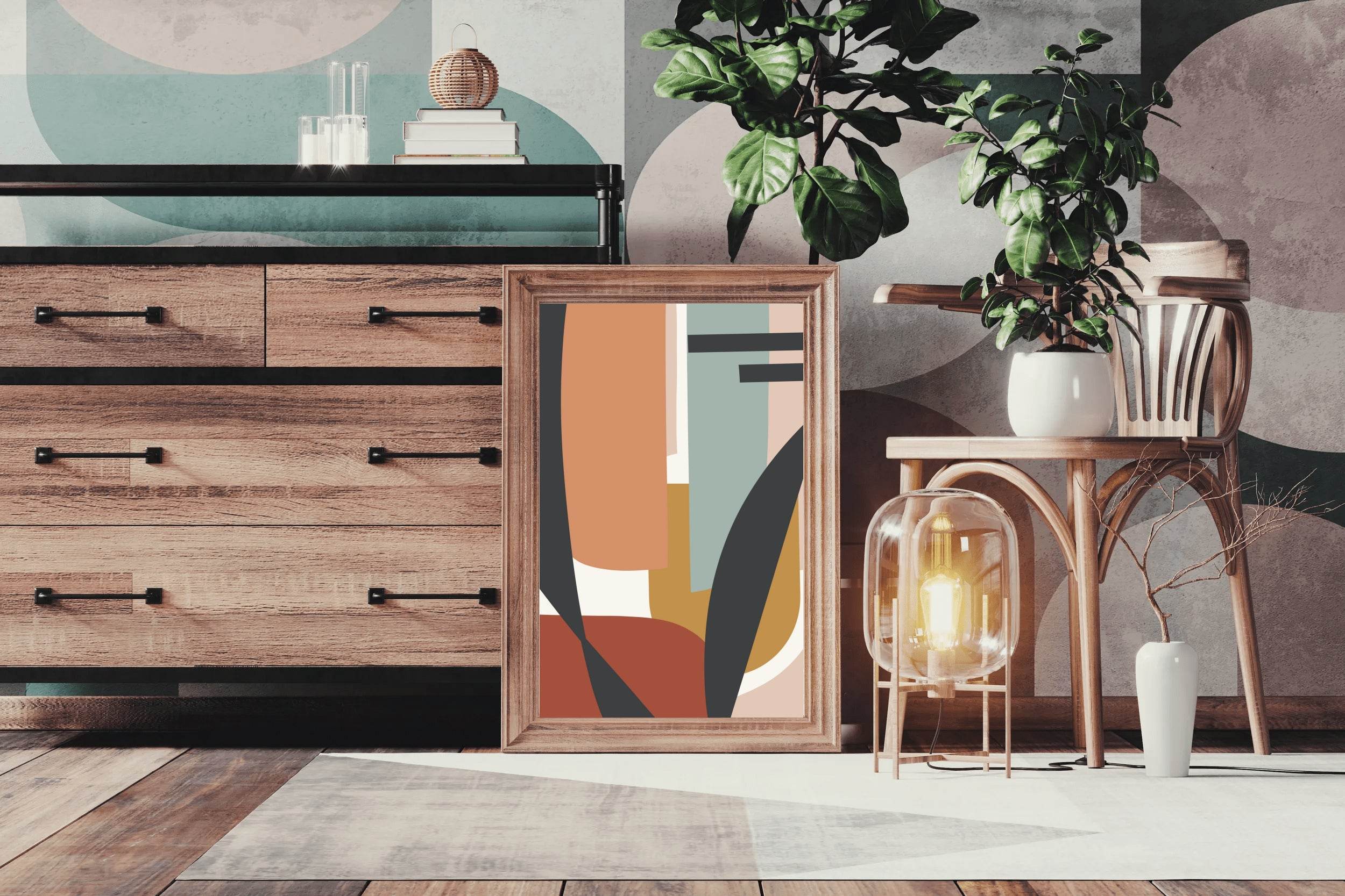 Illustration Abstract Design with Various Shapes ArtWork - beink online art store