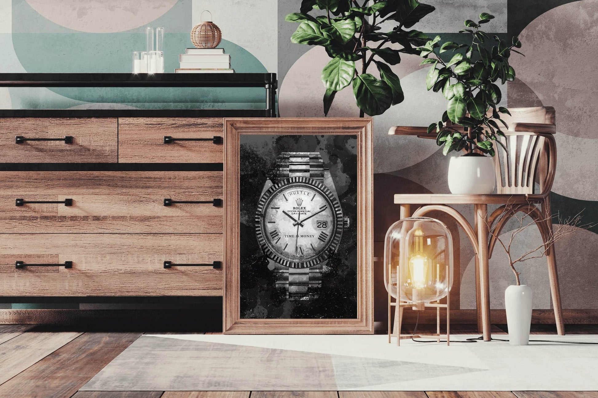 Rolex Watch With Dark Background Wall Art - beink online art store
