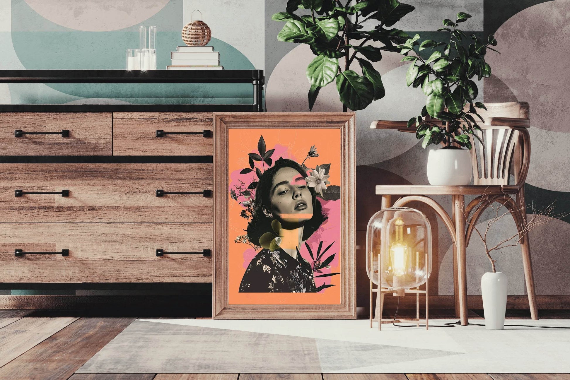 Girl Design Collage Premium Wall Art - beink online art store