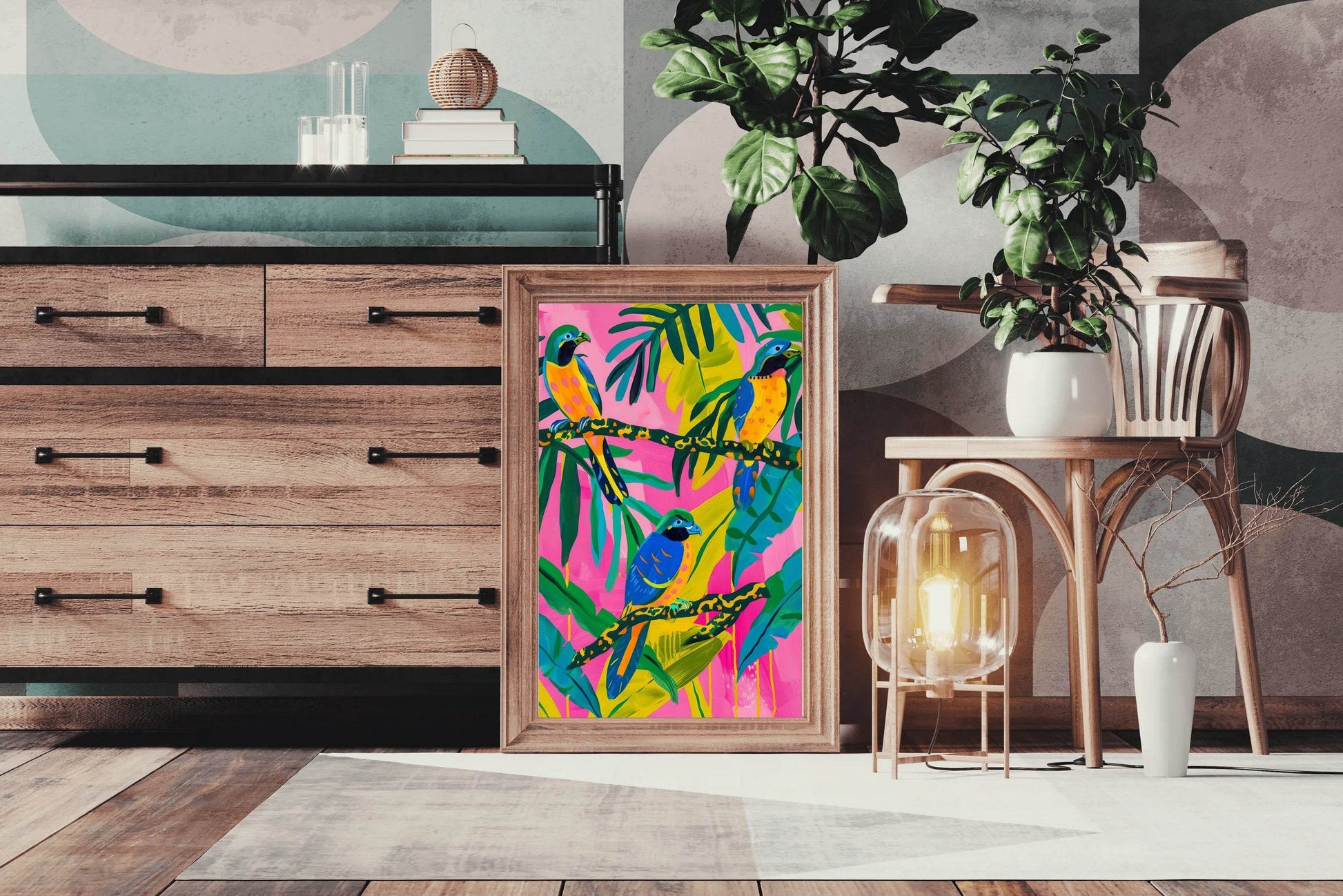 Painting of a Colorful Jungle Wall Art - beink online art store