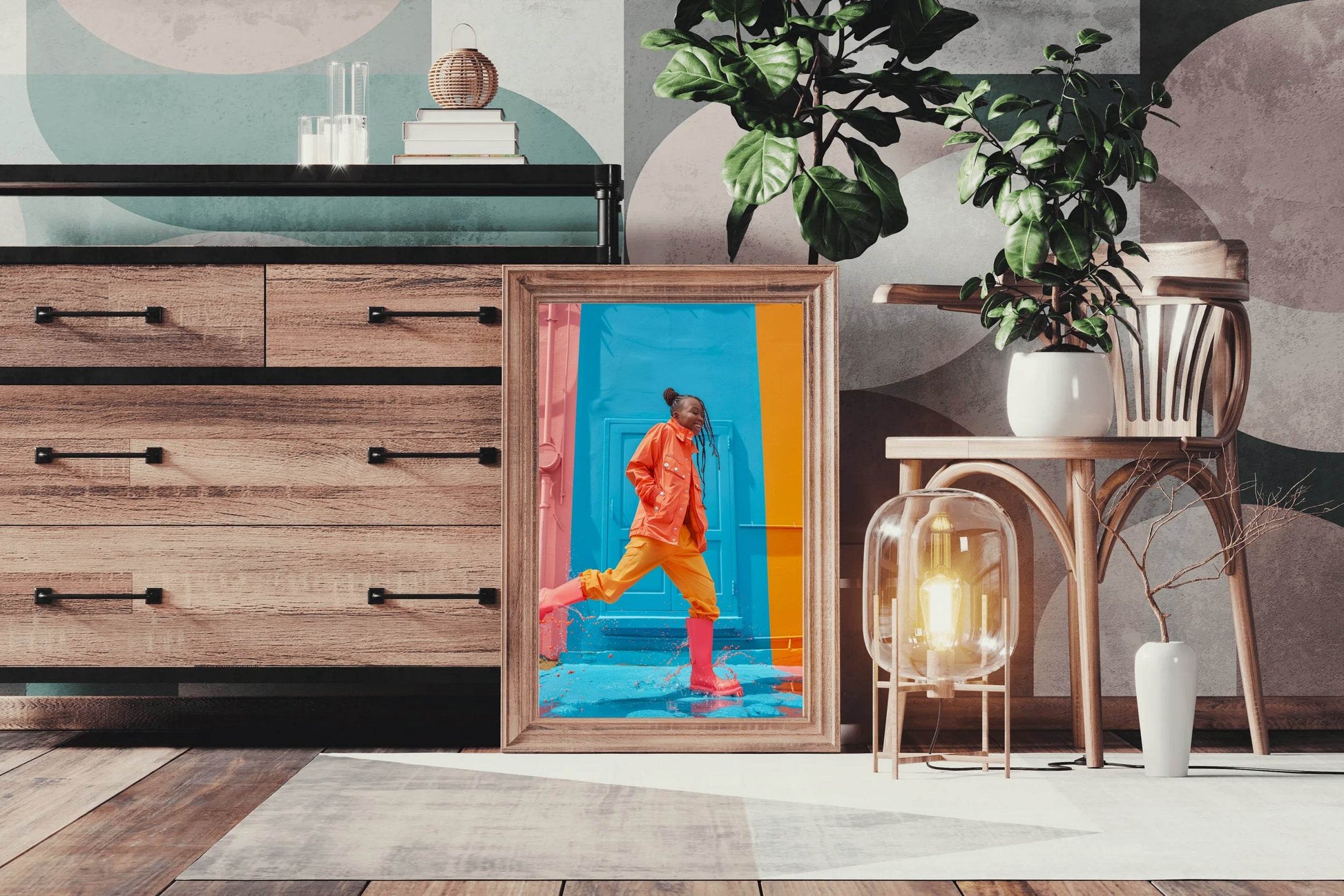 Orange Women Marley Jacket Wall Art - beink online art store