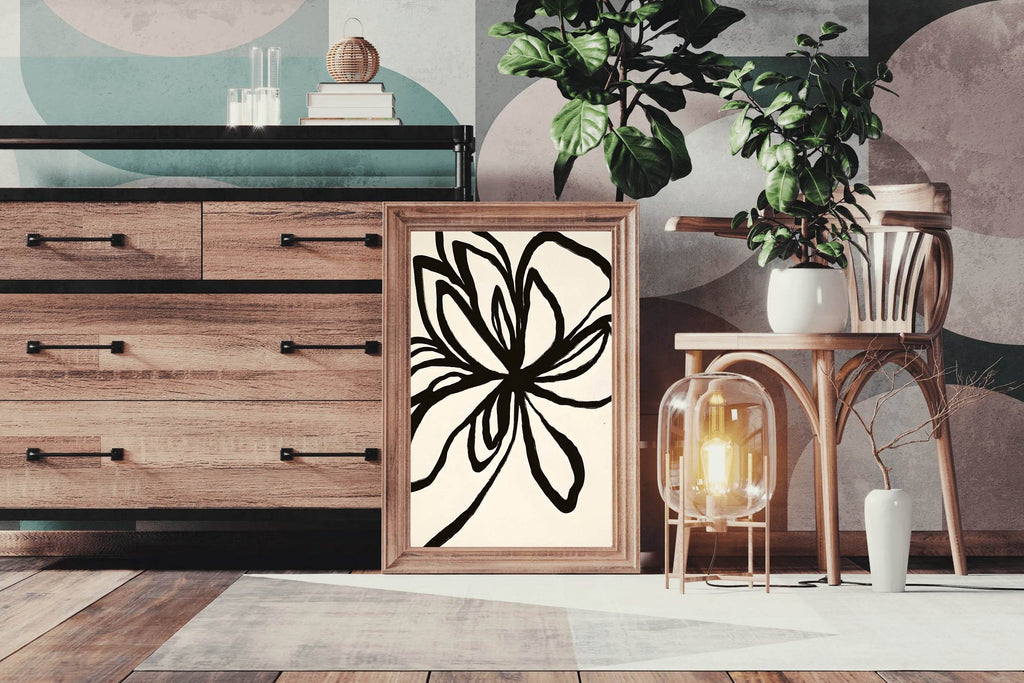 Abstract Black Floral Modern Wall Art - beink online art store