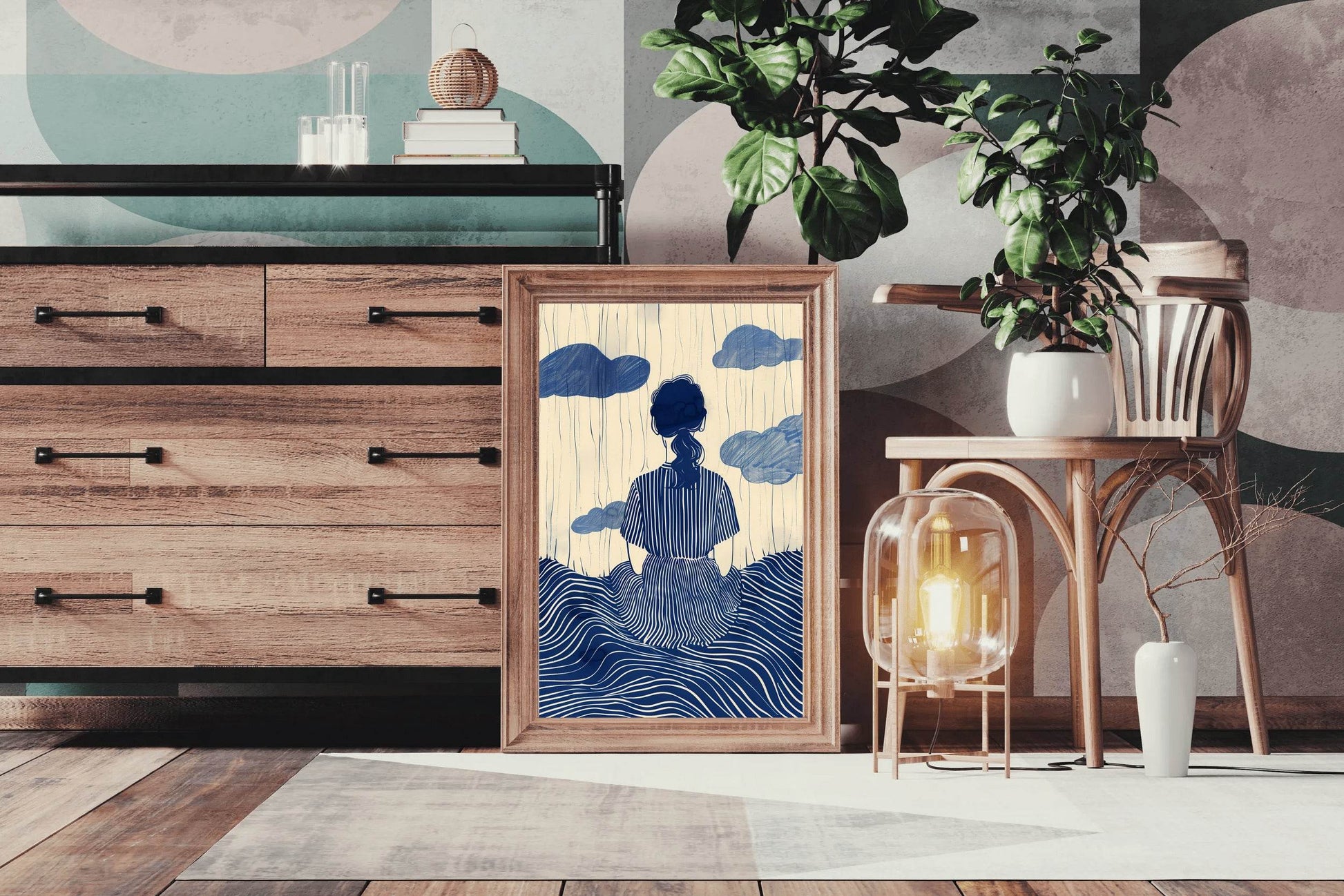 Girl Day Dreaming Modern Wall Art - beink online art store