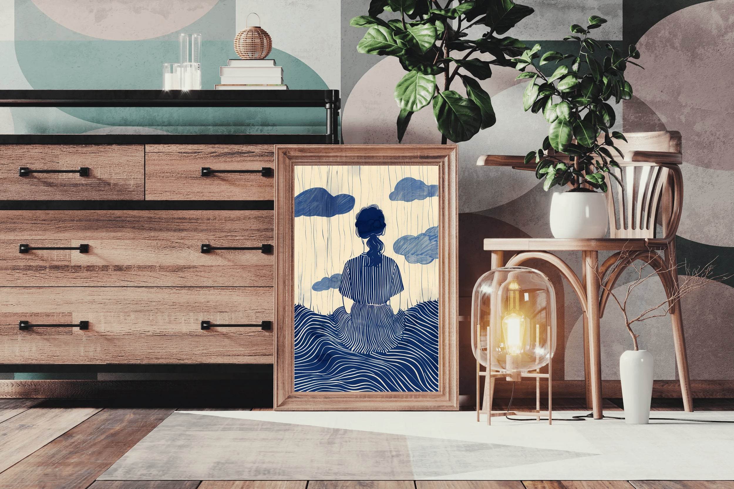 Girl Day Dreaming Modern Wall Art - beink online art store